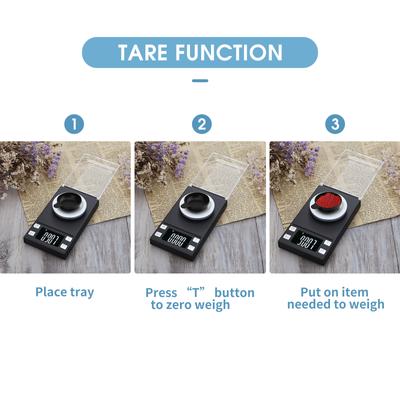 Digitale Taschenwaage 100 g/0,001 g, tragbare Schmuck-/Pulver-/kleine Kräuterwaage mit 6 Einheiten/LCD