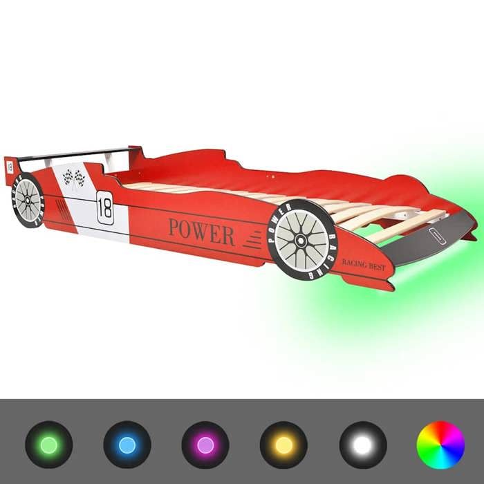 Lit voiture de course pour enfants - VIDAXL - LED - Rouge