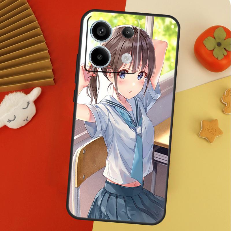 Anime girl cartoon japan cute Case For Xiaomi Redmi 14C 13C 10C 12C Redmi Note 14 13 Pro 12 11 9 10 9S 10S 11S 12S Cover