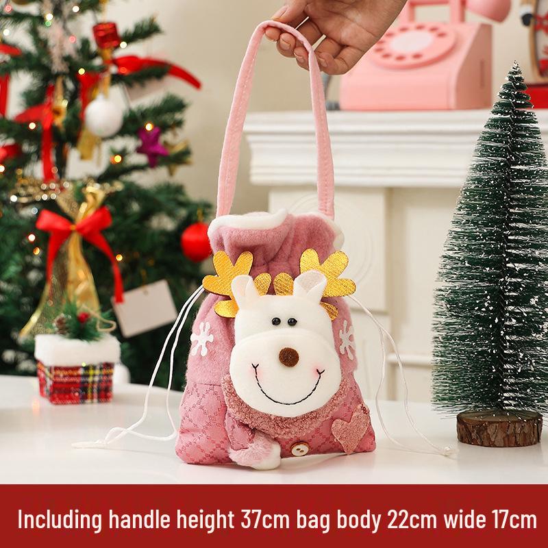 Christmas Gift Bags: Festive Candy & Apple Drawstring Bags