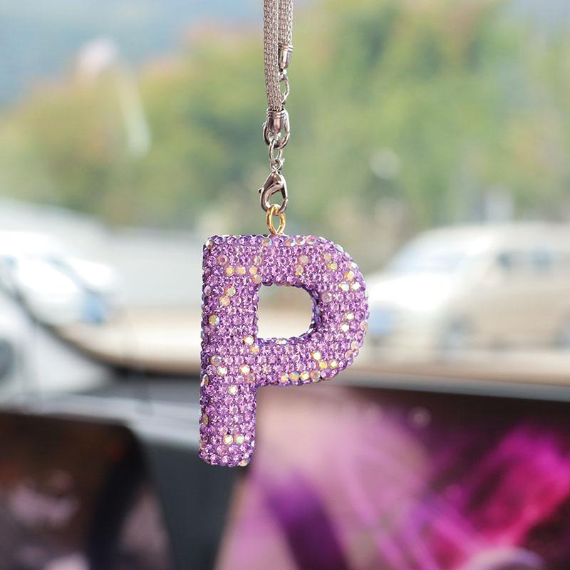 Rhinestone Bow Polymer Clay Car Rearview Mirror Hanging Ornament