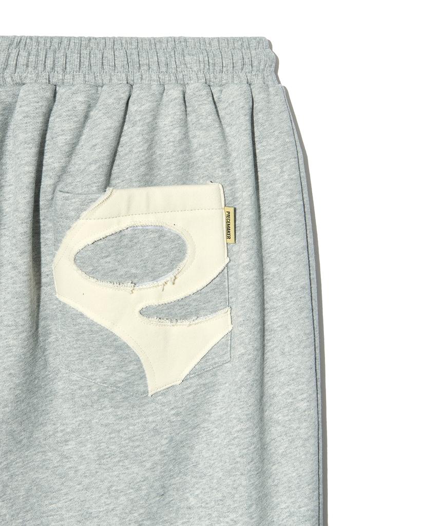 PEACE MAKER Pce Pocket Applique Sweat Pants (Grey)