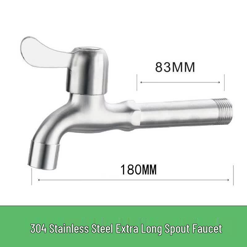 Lion Search 304 Stainless Steel Extended Washing Machine Faucet