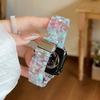 Marble Shell Pattern Resin Watch Band Butterfly Buckle Strap Compatible with Apple Watch Series 1–11 / SE / Ultra Fits 38–49mm