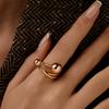 18K Gold Plated Heavy Metal Unisex Ring with High Texture - Eco-Friendly European & American Style
