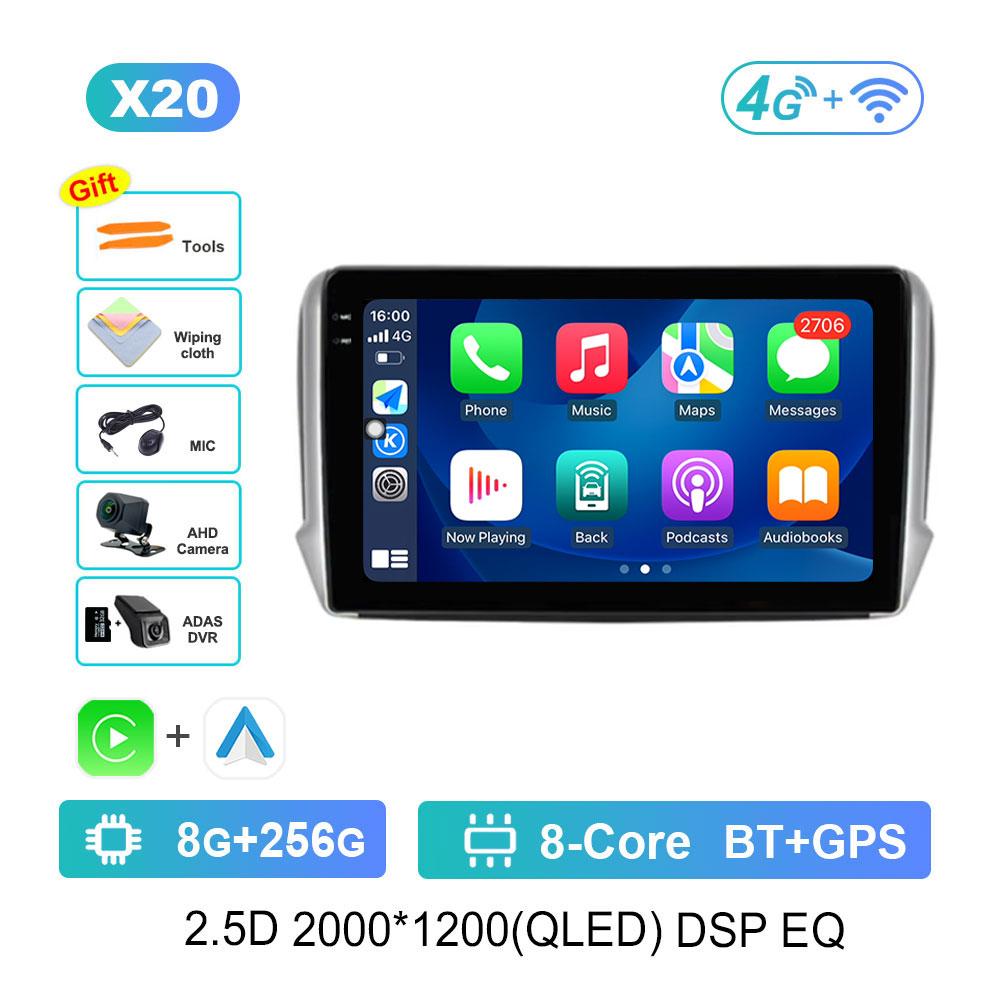 Navigation GPS Android 14 for Peugeot 2008 208 Series 2012 - 2018 Car Video Multimedia Audio Player WiFi HD Screen Bluetooth