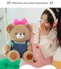 Pink Bow Fifi Bear Plush Doll - Cute Cartoon Animal Toy for Birthdays and Hugs