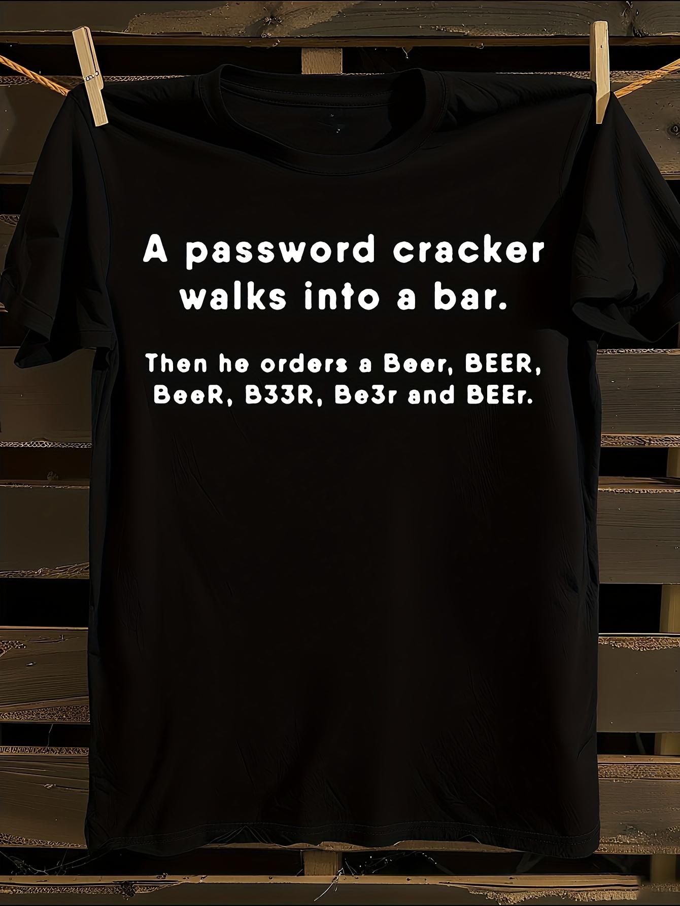 Funny Password Cracker Hacker T-shirt S