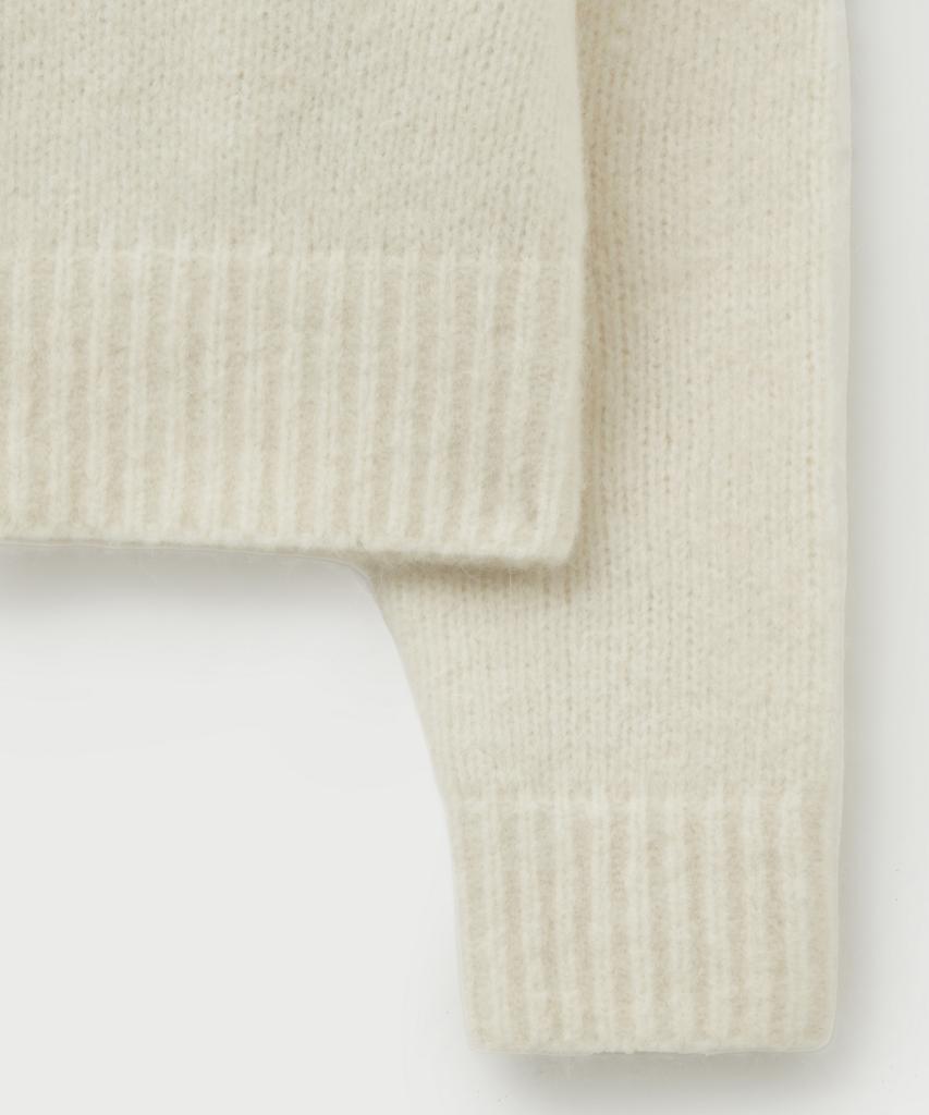 Seteo (W) Essen Two-Tone Mohair Blend Knit White