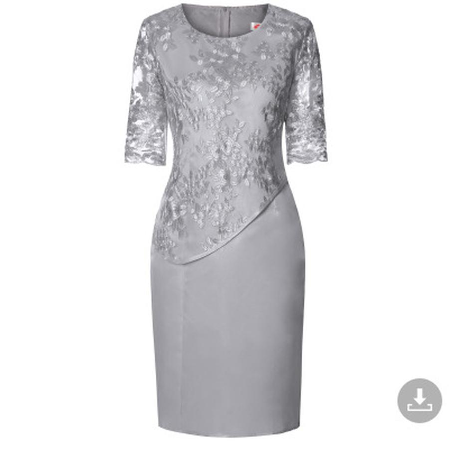 Lace Patchwork Two-Piece Set for Plus Size Women, Long Sleeve Evening Gown/Formal Dress