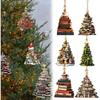 Books Stacked Bookshelf Christmas Hanging Acrylic Christmas Pendant Xmas Tree Decoration  For Home