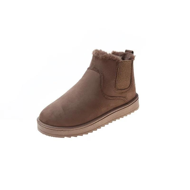 Plyšové Teplé Boty pro Ženy Módní Dámské Sněhule Nové Pohodlné Měkké Dámské Ploché Bavlněné Boty Botas Mujer 2024 Trend