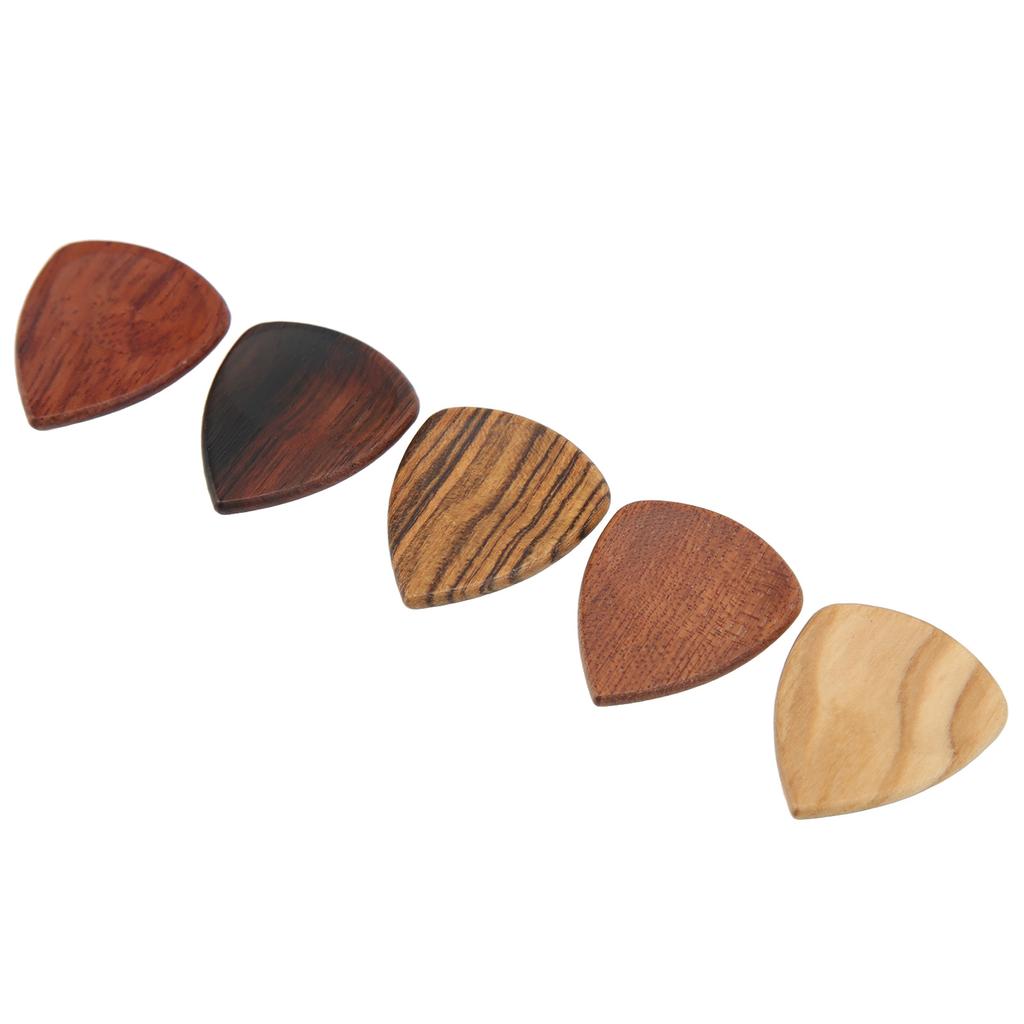 5 Stück Holz Gitarrenplektren Rillen Rutschfest Folk Handgefertigt Gitarrenplektren für Bühnenspiel