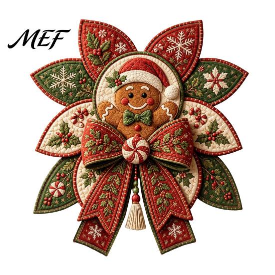 DIY Heimdekoration Nähen Weihnachtssteppdecke Schleifen-Set, 3D Handgemachtes Dekorationsobjekt, Vorgeschnittene Bastelmaterialien für Anfänger Stoff Und Schritt-für-Schritt-Anleitung