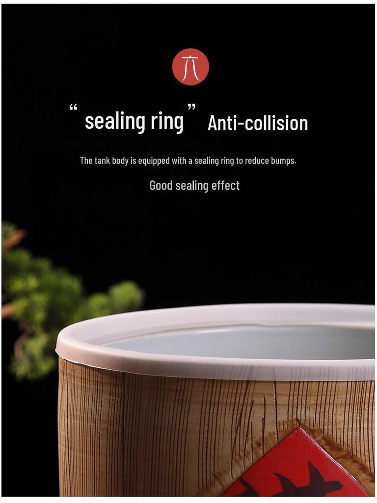 Ceramiczny Słoik na Ryż z Pokrywką Jingdezhen - Pojemność 10/20/30/50 Jin Pojemnik do Przechowywania Mąki