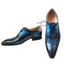 Fashion Handmade Men's Shoes Genuine Leather Footwear For Wedding Business Dress Designer Pointed Toe High Grade Blue Black Men's Shoes