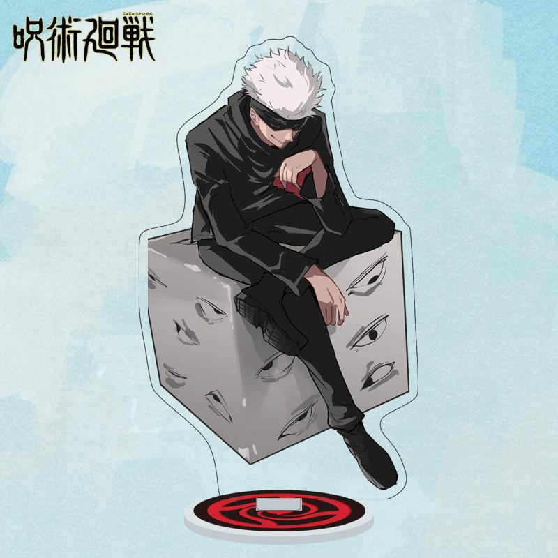 Cartoon Anime Jujutsu Kaisen Figures Acrylic Stand Manga Gojo Satoru Figurines Garage Kits GK Ornaments Decoration Plaything