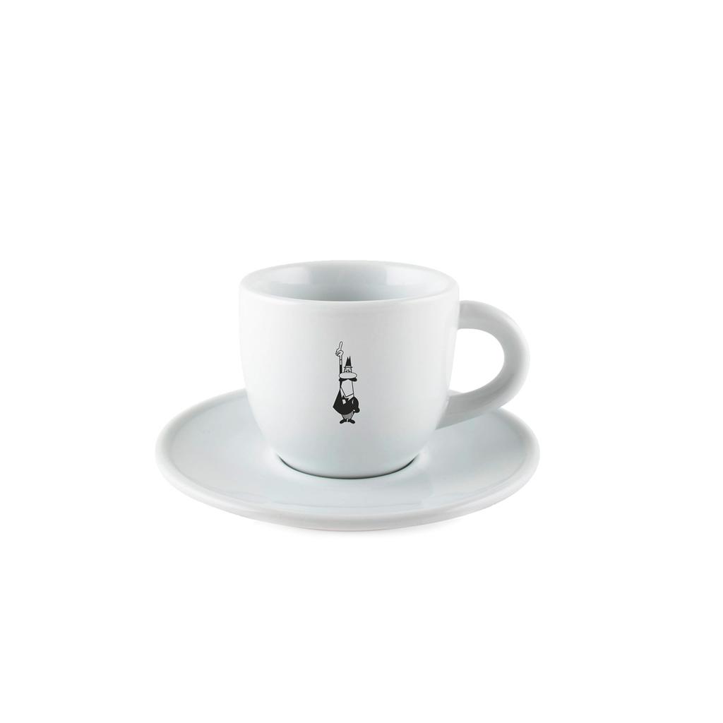 Bialetti Tasse und Untertasse Logo Espresso Kaffeetasse