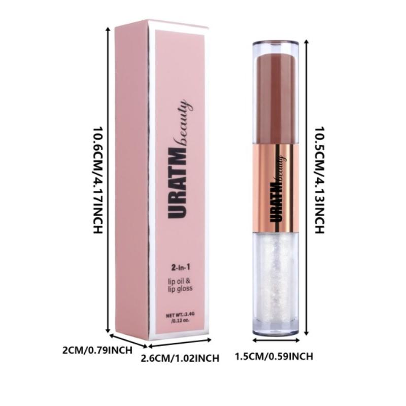 Glazura de buze cu cap dublu, luciu de buze, suprapus, luciu perlat, de lungă durată, ruj foarte pigmentat, cadou pentru femei