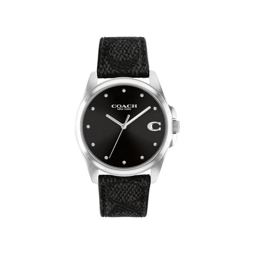 Coach Women's Grayson Watch - 14504112 Black with Black Strap, Black//Sheer Pleasure, Strap