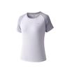 Comfortable Short Sleeve Knitted Sports T-Shirt Women Tops Pure-White Light-Purple-Gray 162535108-3