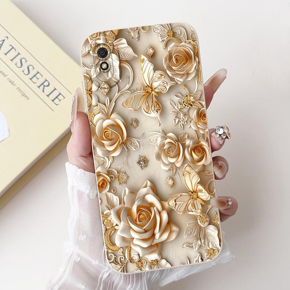 For Xiaomi Redmi 9A Case Luxury Flowers Candy Painted Cover 6.53'' Soft Silicone Phone Case For Redmi 9AT 9A Redmi9A Fundas Capa