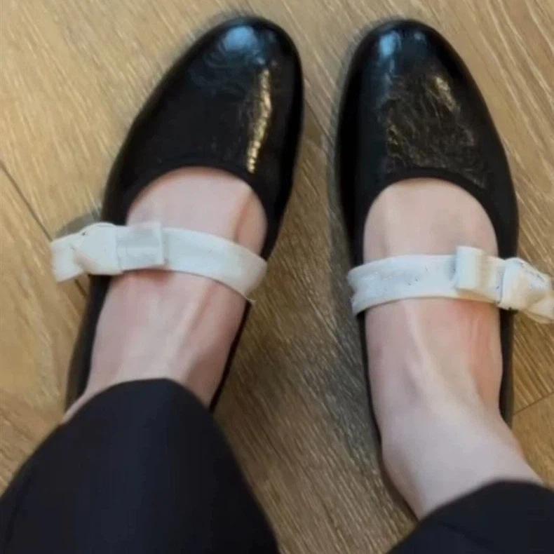 

Butterfly Knot Single Shoes For Spring And Summer Round Toe Women s Shoes 35 чёрный