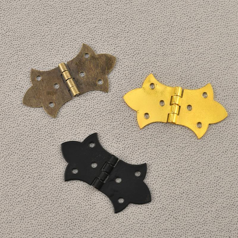 Dekorative kleine Eisenbänder im Vintage-Stil 2 Stück Klappscharniere Perfekt für Schmuckschatulle Schrank Schublade DIY Handwerk Reparaturen