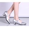 Mode Tanzschuhe Damen Niedrige Absätze 3,5 cm Elegant Damen Schuhe mit Absatz Schwarz Silber Rot Übergröße 42