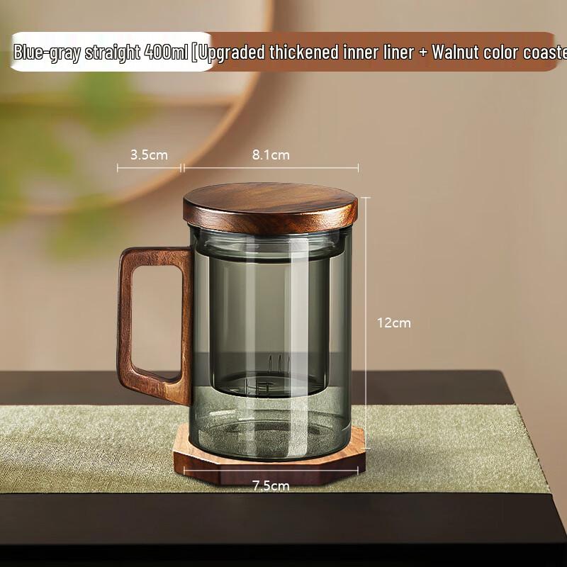 Molona Tea Infuser Double-Layer Glass Mug