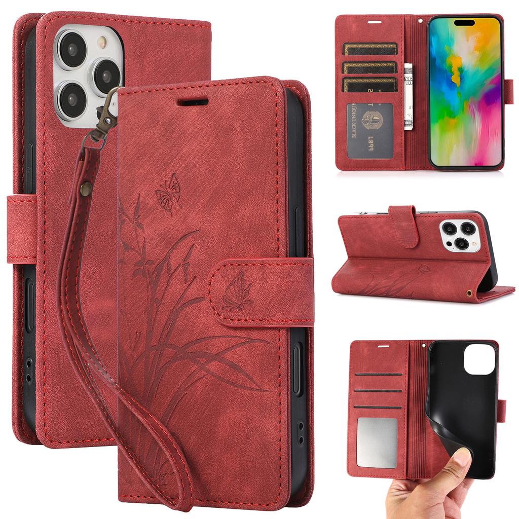Wallet with Card Holder Wrist Strap Kickstand Leather Phone Case for iPhone 16 15 14 13 12 11 Pro Max X XS XR 7 8 Plus Cover