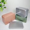 Rectangular Tea & Candy Tin Box - Handmade Pastry Storage with Postcard Slot