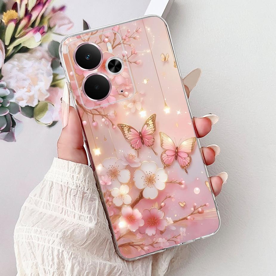 For Realme 14 5G Case RMX5075 Stylish Butterfly Painted Cover Silicone Case For Realme 14X 14 Realme14 T 14T 5G Soft Fundas Bags