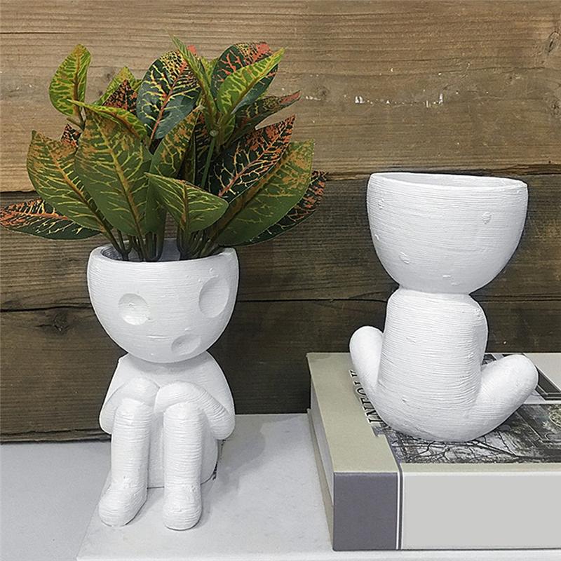 

ABFS Mummy Vase Gardening Flower Pot Small Plant Stand Air Plant Stand Indoor Plant Pot Abstract Character Vase Ornaments