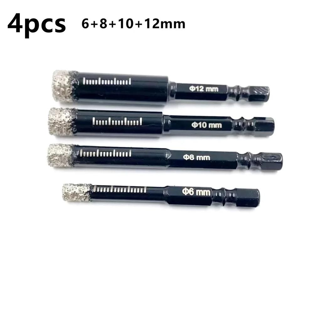 Hexagonal Shank Brazed Dry Diamond Drill Bit 5‑16mm Hole Saw for Granite Porcelain Stone, Professional Sharp Hole Opener Cutter