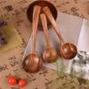 Hanging Wooden Cooking Spoon With Heat Resistant Handle Nonslip Wooden Ladle For Soup Stirring Serving