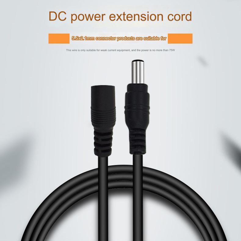 DC12V Power Extension Cable 2.1*5.5mm Connector Male To Female For CCTV Security Camera Black Color 16.5Feet 5M 10m Power Cable