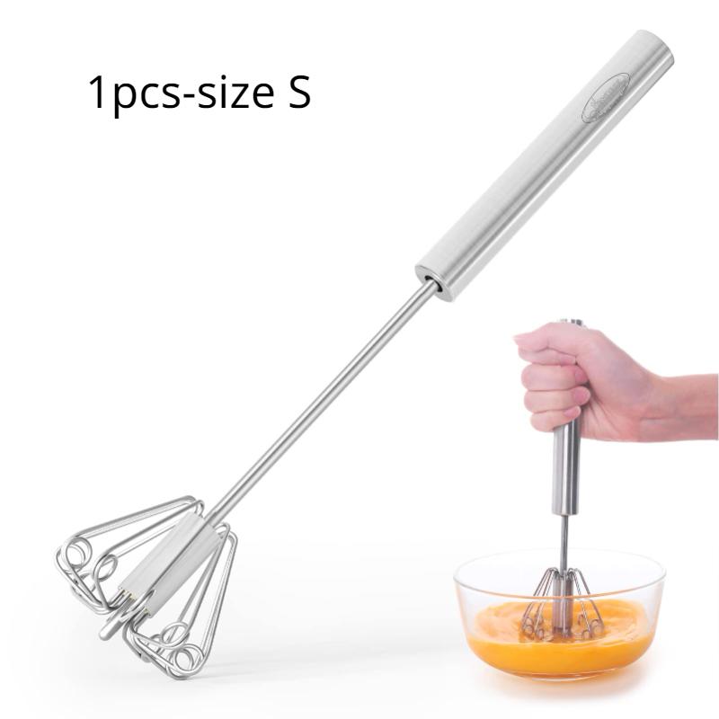 Semi-automatic Mixer Egg Beater  Stainless Steel Whisk Manual Mixer Self-turning egg Whisk kitchen Accessories Egg Tools