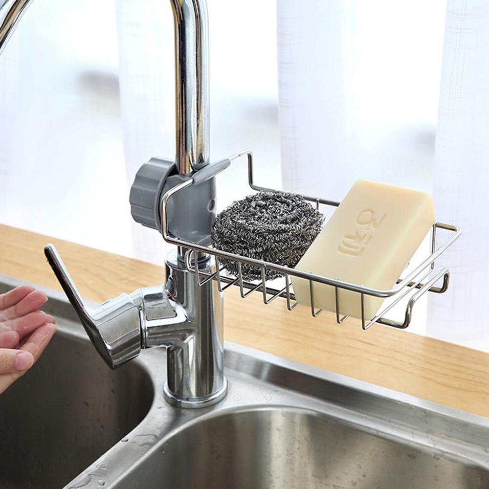 1PC Kitchen Faucet Storage Rack For Stainless Steel Sink, Household Towel Drying Rack, Hanging Basket