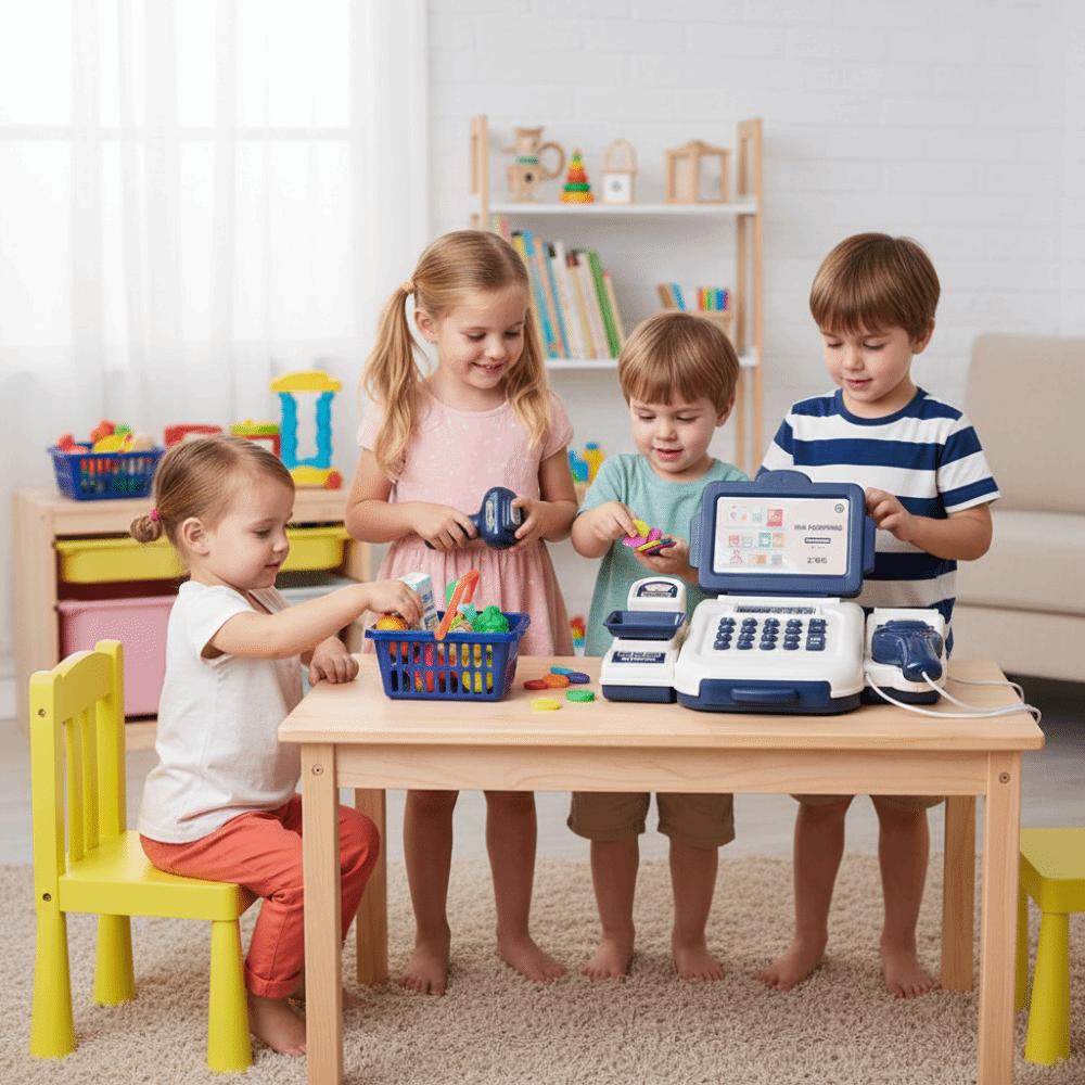 Puzzle Simulation Supermarket Cash Register Fun Gift Multi-Function Simulation Cashier Model Checkout Model Educational