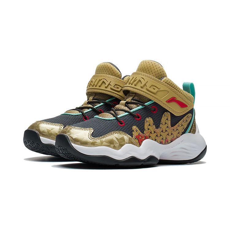Li Ning Kids Pioneer Team 2.5 Shock Absorption Sports Casual Shoes Kids Casual Shoes Ancient-Gold YKNS092-7
