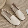Fashion Ladies Summer Footwear Flat Moccasins Shoes for Women  Loafers Square Toe White Flats Lastest Shoe Casual Korean Style Trend