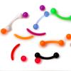 10Pcs Mixed Colorful Flexible Silicone Barbell Stud Tongue Ring Ball Bars Belly Navel Rings Stud Body Piercing Jewelry