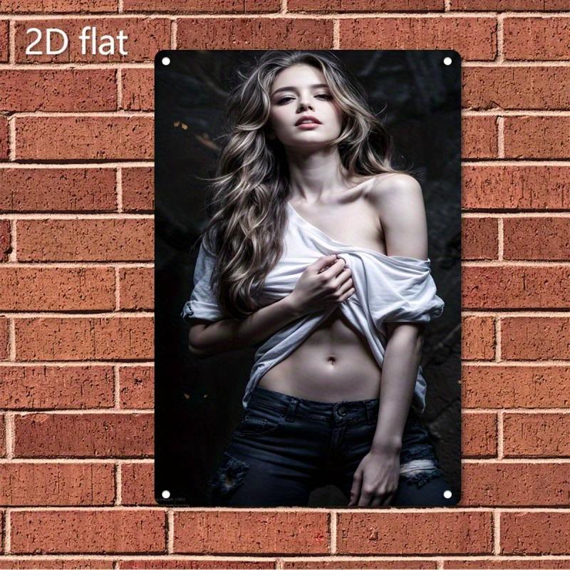 

HD Metal Tin Sign Beautiful Western Girl Portrait Vintage Wall Art Decor for Home Bar Cafe Garage Retro Metal Poster Plaque Gif 20x30cm（7.8x11.8inch）