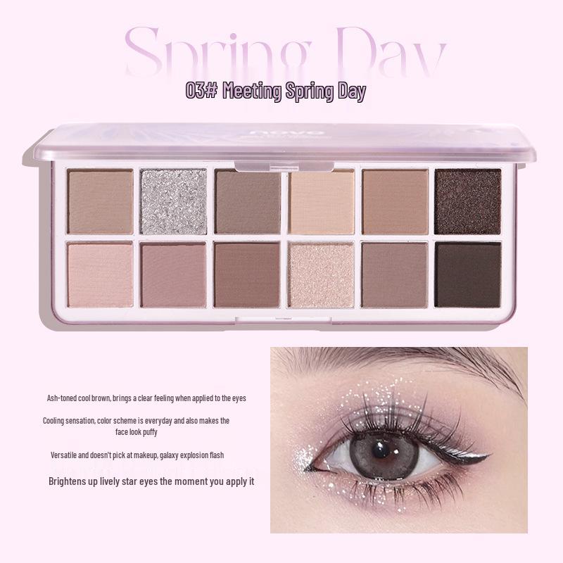 

NOVO 12-Color Eyeshadow Palette: Matte, Pearlescent, Fine & Bold Glitter, Waterproof, Long-Lasting, Perfect for Beginners.