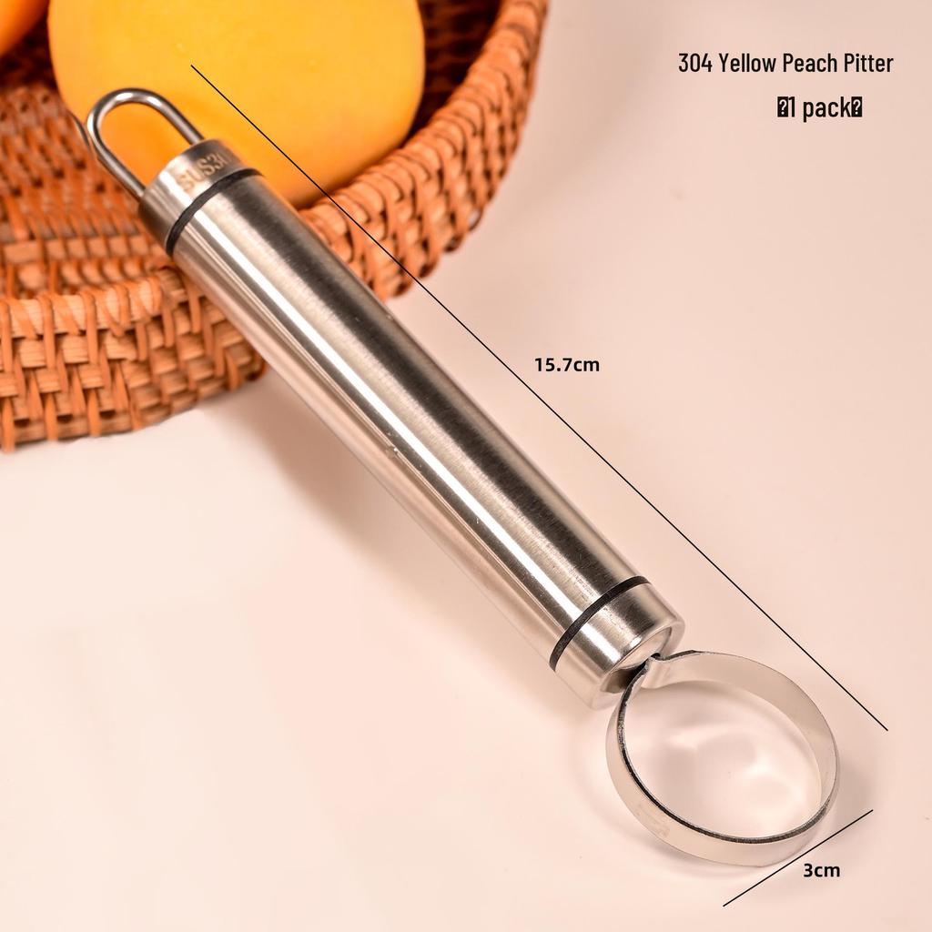 Multi-functional 304 Stainless Steel Fruit Pitter and Corer for Peaches and Apples