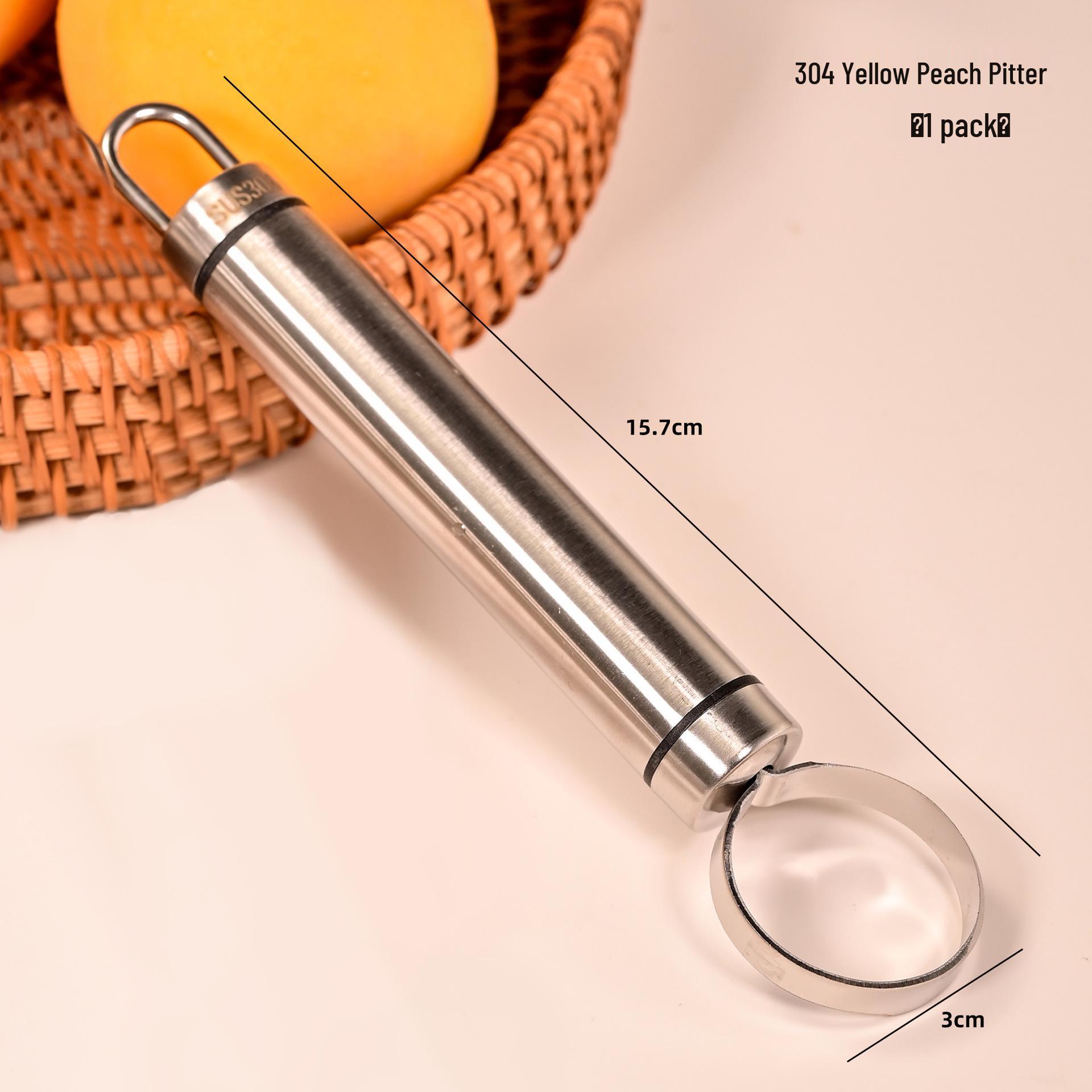 Multi-functional 304 Stainless Steel Fruit Pitter and Corer for Peaches and Apples