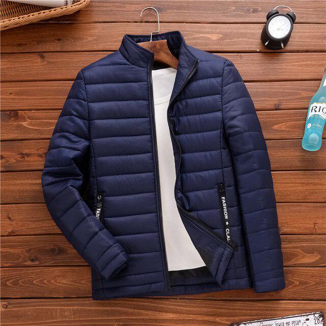 

Осень-зима парки однотонные теплые хлопковые брендовые пальто Harajuku Homme Parka с воротником-стойкой XXXXL темно-синий