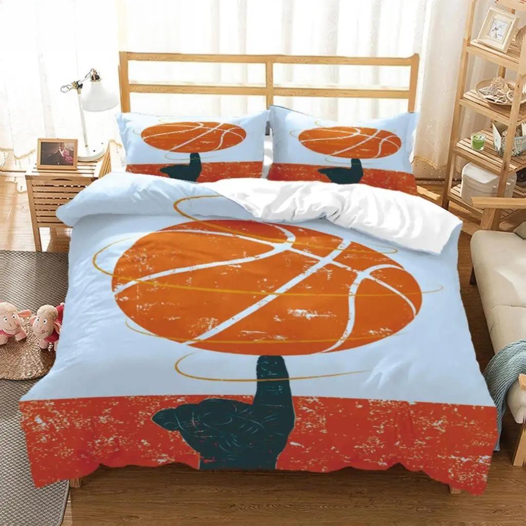 3D Gedrucktes Basketball Bettwäsche Set Basketball Bettbezug Doppel Einzel Voll Queen King Erwachsene Kinder Bettwäsche Bettdeckenbezug