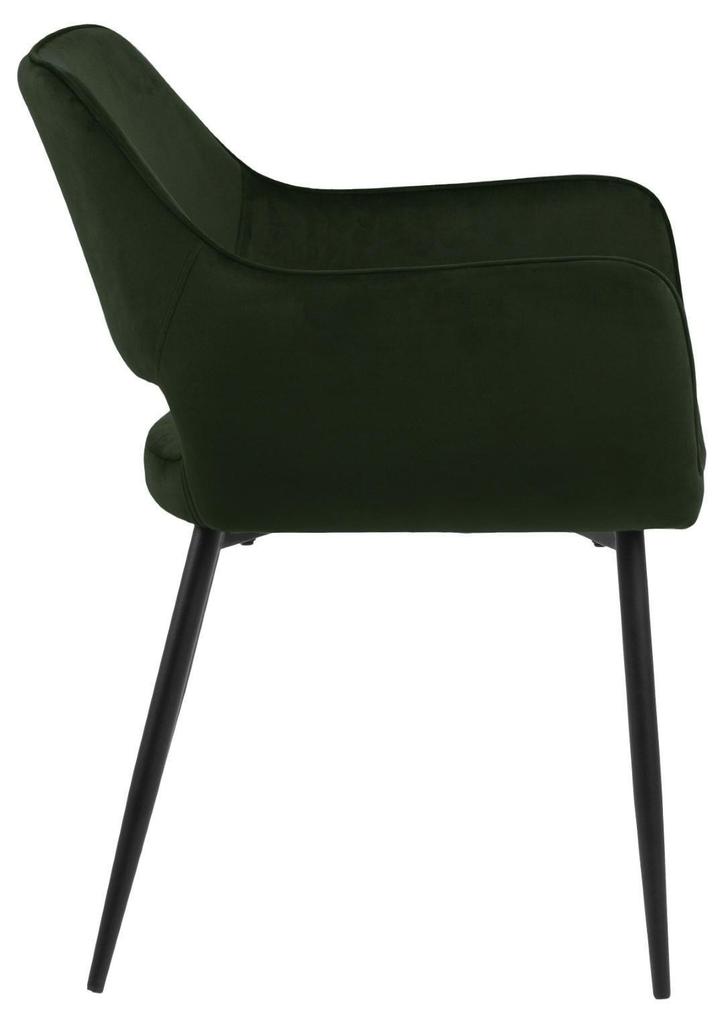 Ranja UPHOLSTERED CHAIR, olive green, METAL LEGS